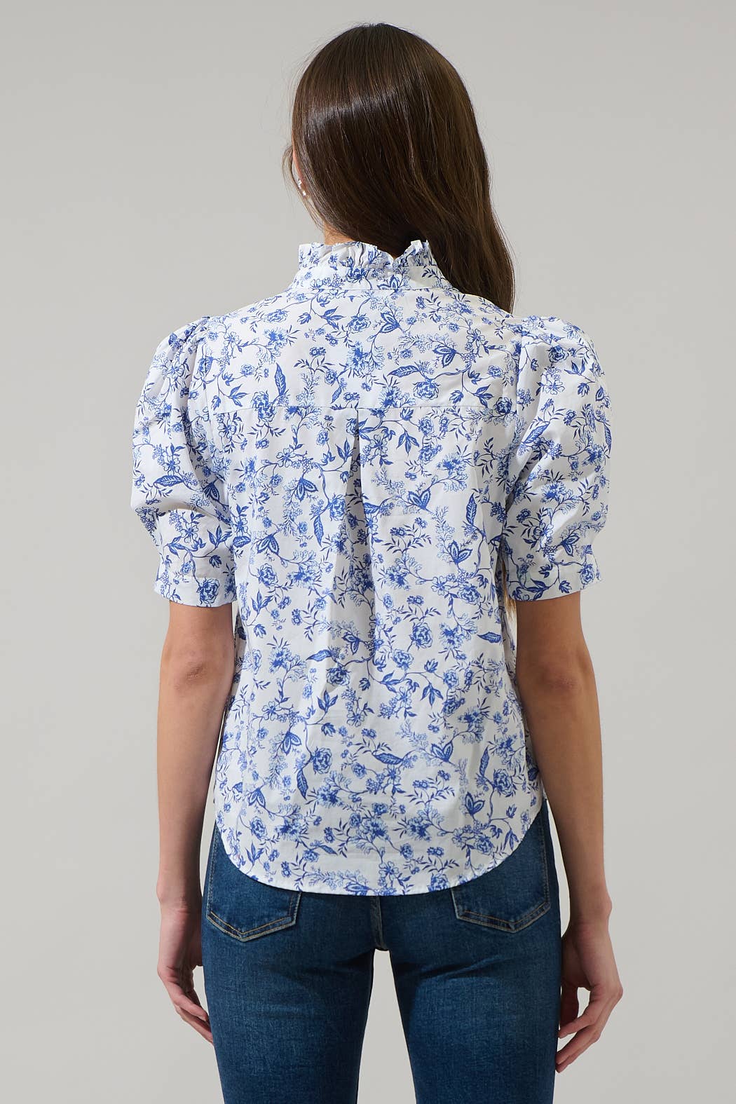 Charlotte Blue Toile Blouse