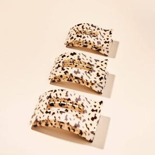 Teleties blonde tortoise large flat rectangle hair clip, view 5