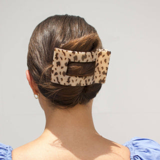 Teleties blonde tortoise large flat rectangle hair clip, view 4