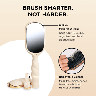 Teleties tan full size boar bristle hair brush, view 7
