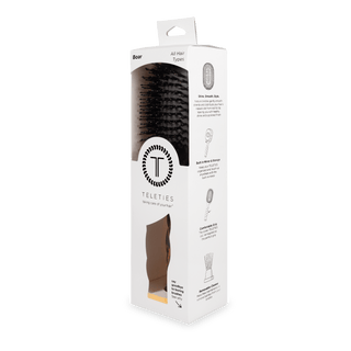 Teleties tortoise full size boar bristle hair brush, view 10