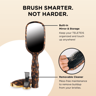 Teleties tortoise full size boar bristle hair brush, view 7