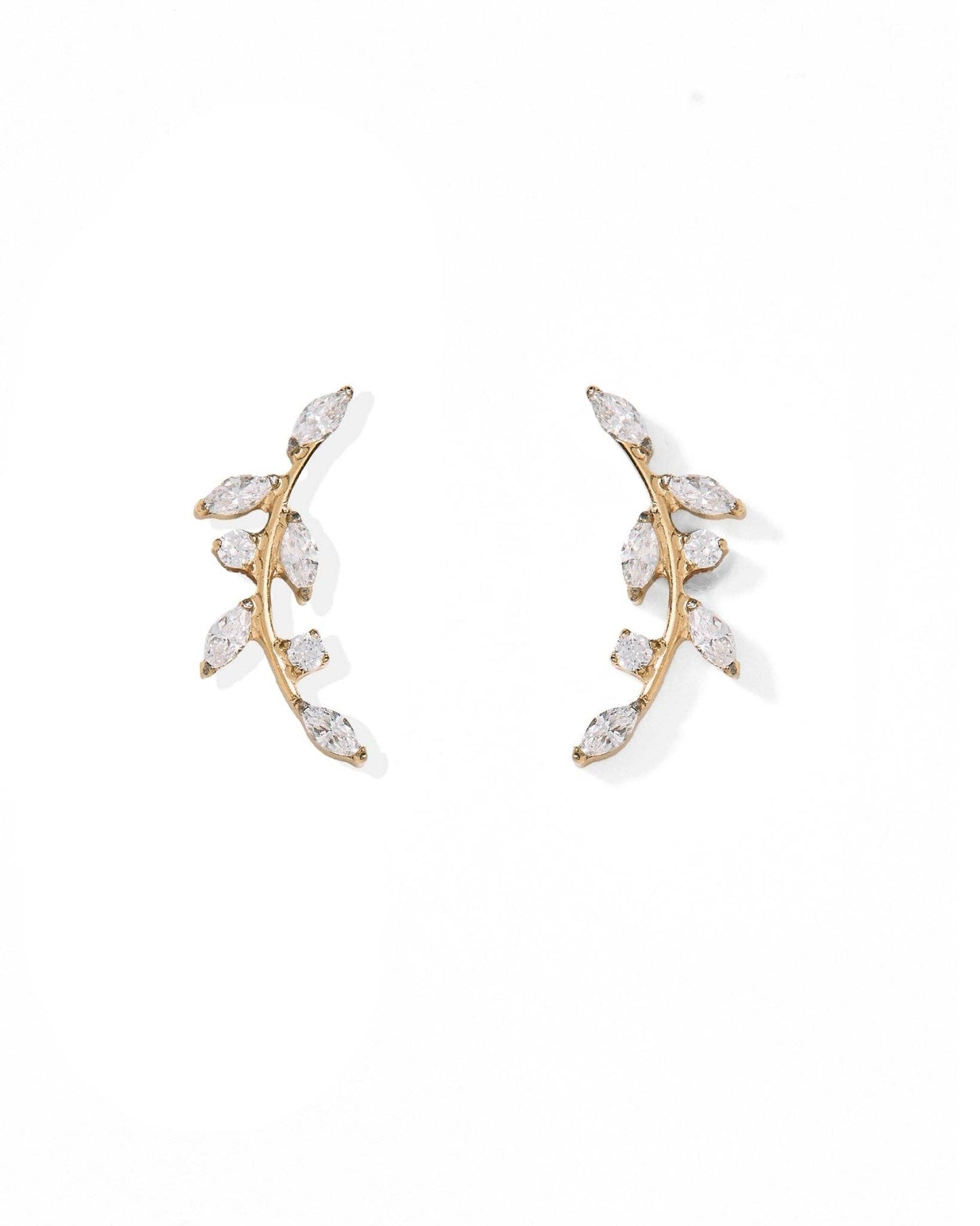 Screwback Stud Earrings - Chloe Climber Gold