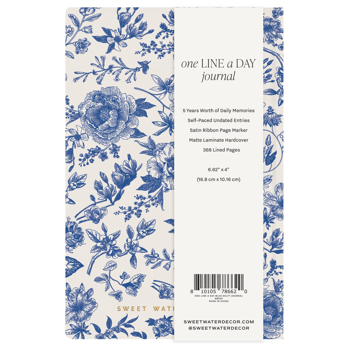 Blue Delft One Line a Day Journal