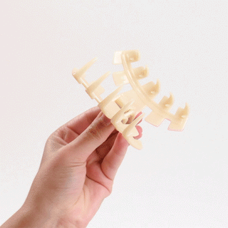 Teleties coconut white large classic claw hair clip, view 5