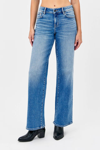 Hidden Mid Rise Dad Jeans