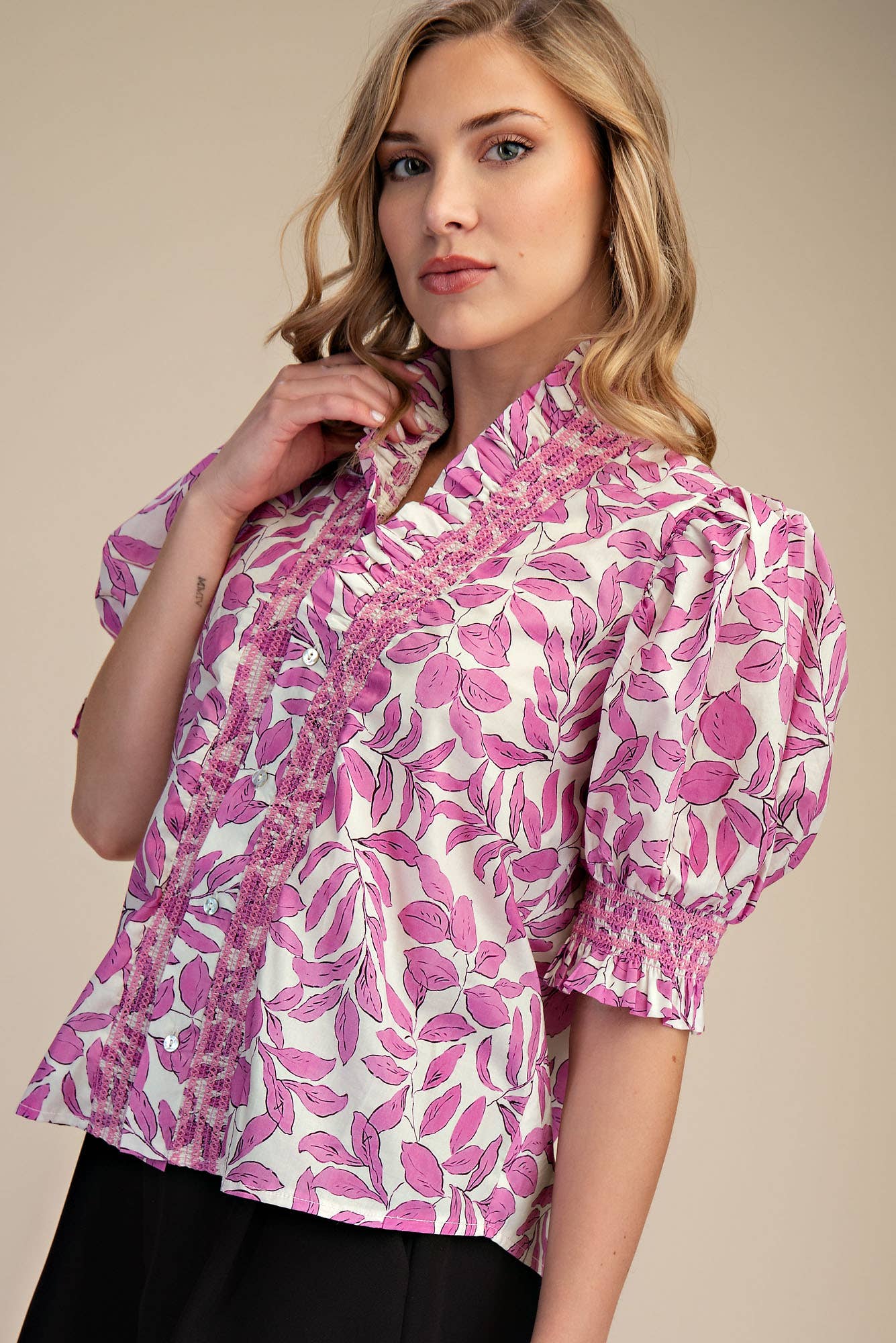 Delilah Smocked Ruffle Blouse