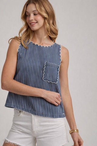 Amy Denim Stripe Top