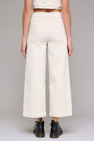 Ecru Clean Stretch Cropped Wide leg