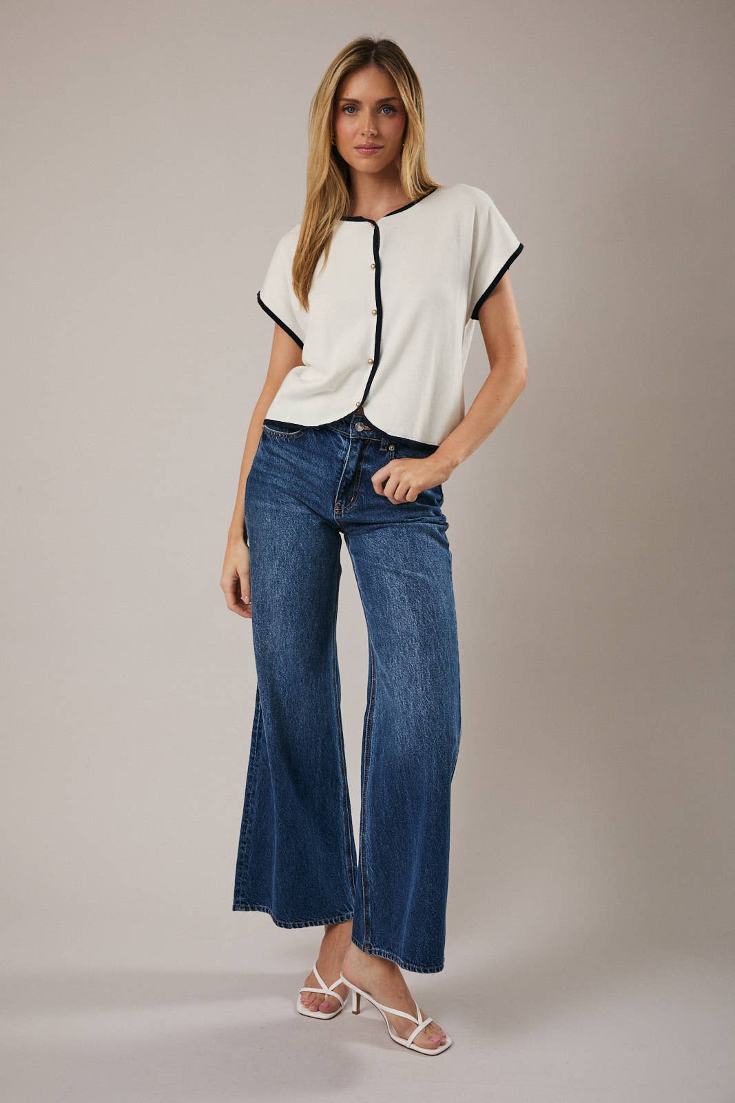 Lila Button Shoulder Knit Top