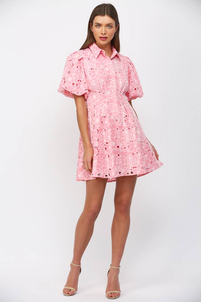 Camille Lace Puff Sleeve Dress