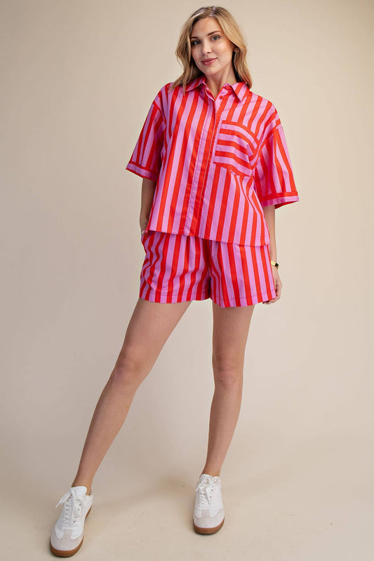 Collar Neck Button Down Shirt