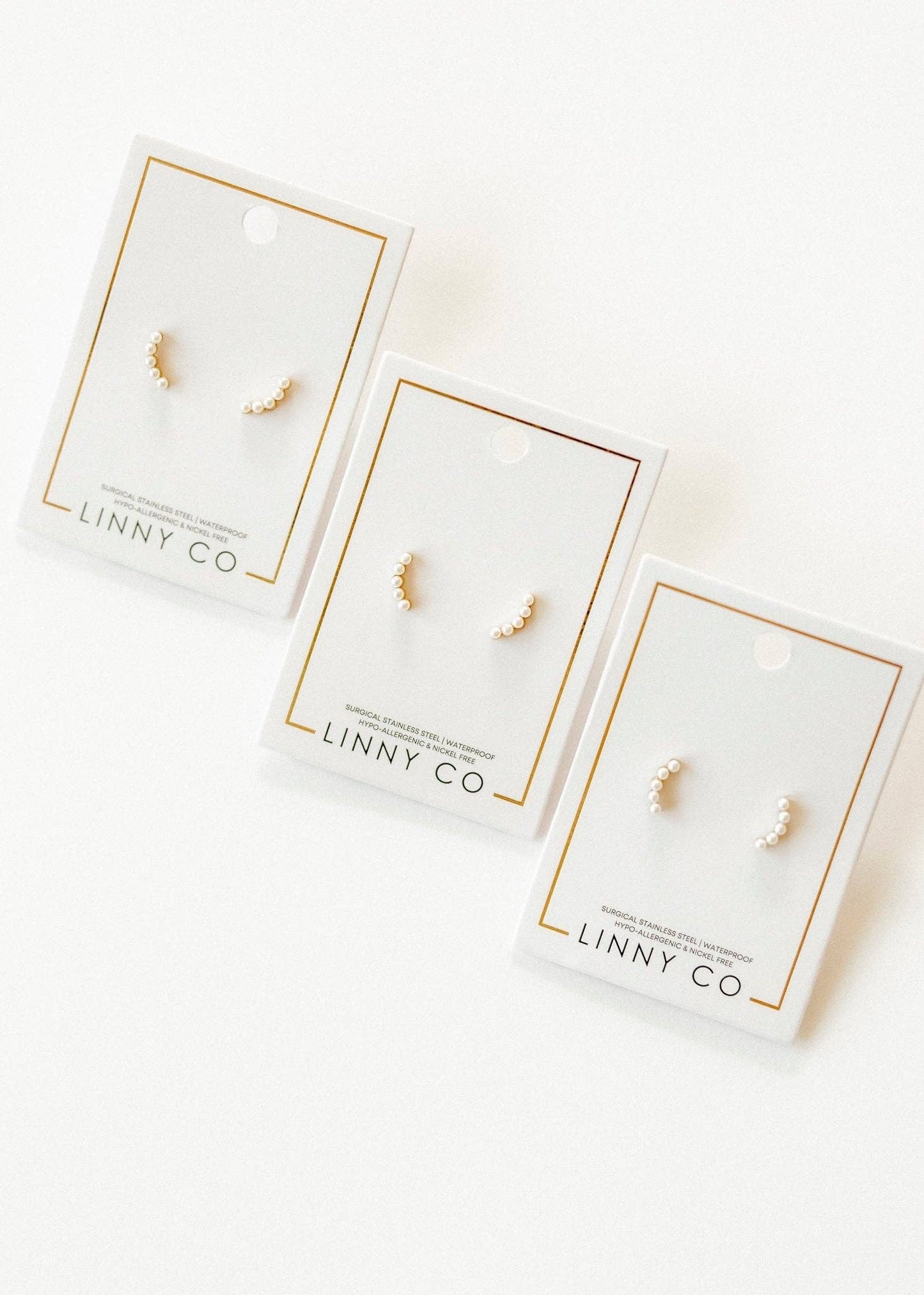Screwback Stud Earrings - Abigail Pearl Gold
