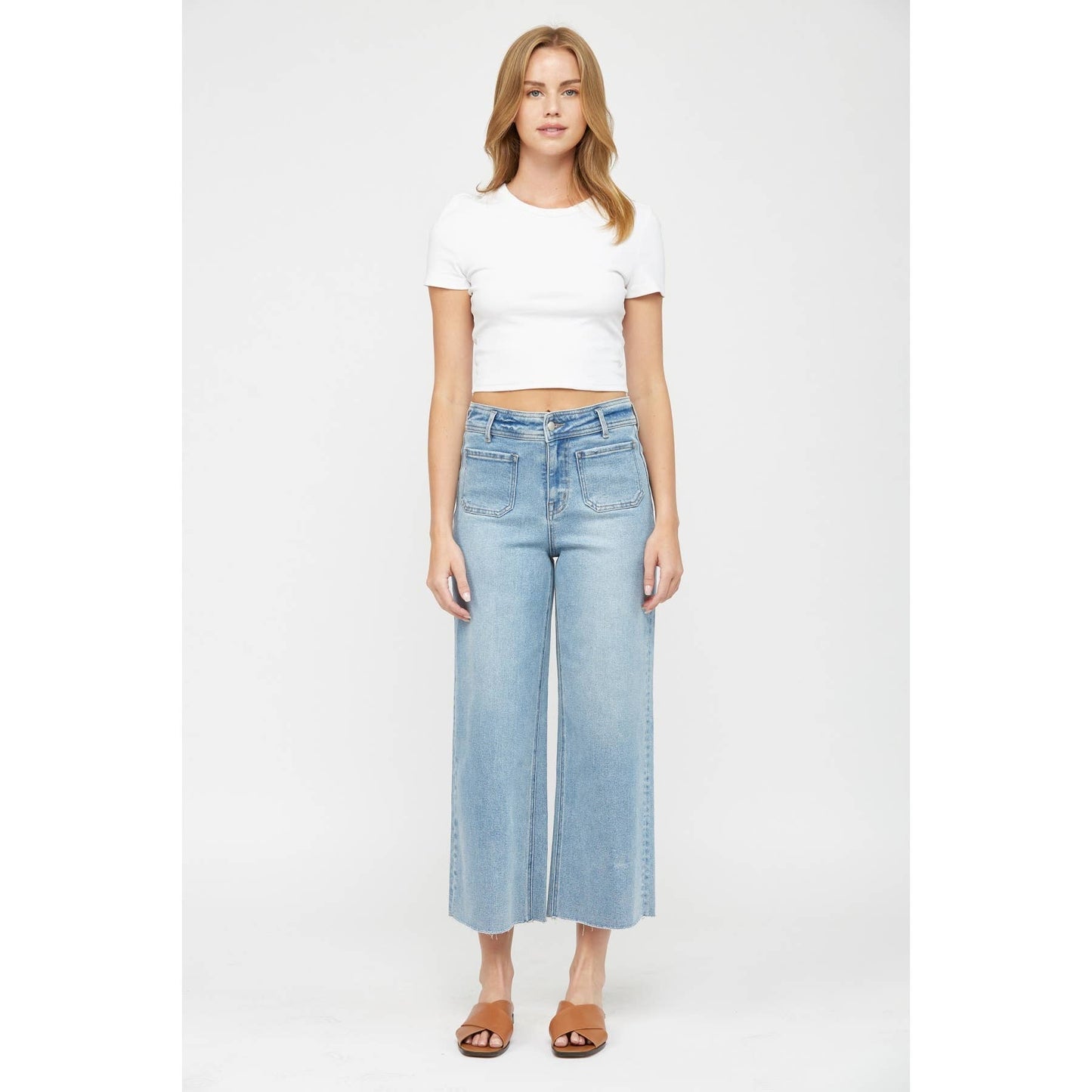 Harper Cropped Wide Leg Jeans