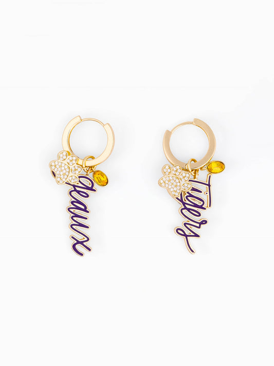 LSU Hoop Earrings | Geaux + Tiger