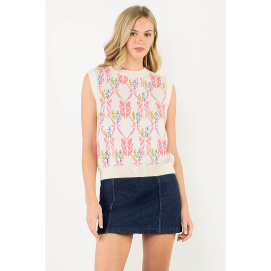 The Meadow Breeze Floral Knit Top