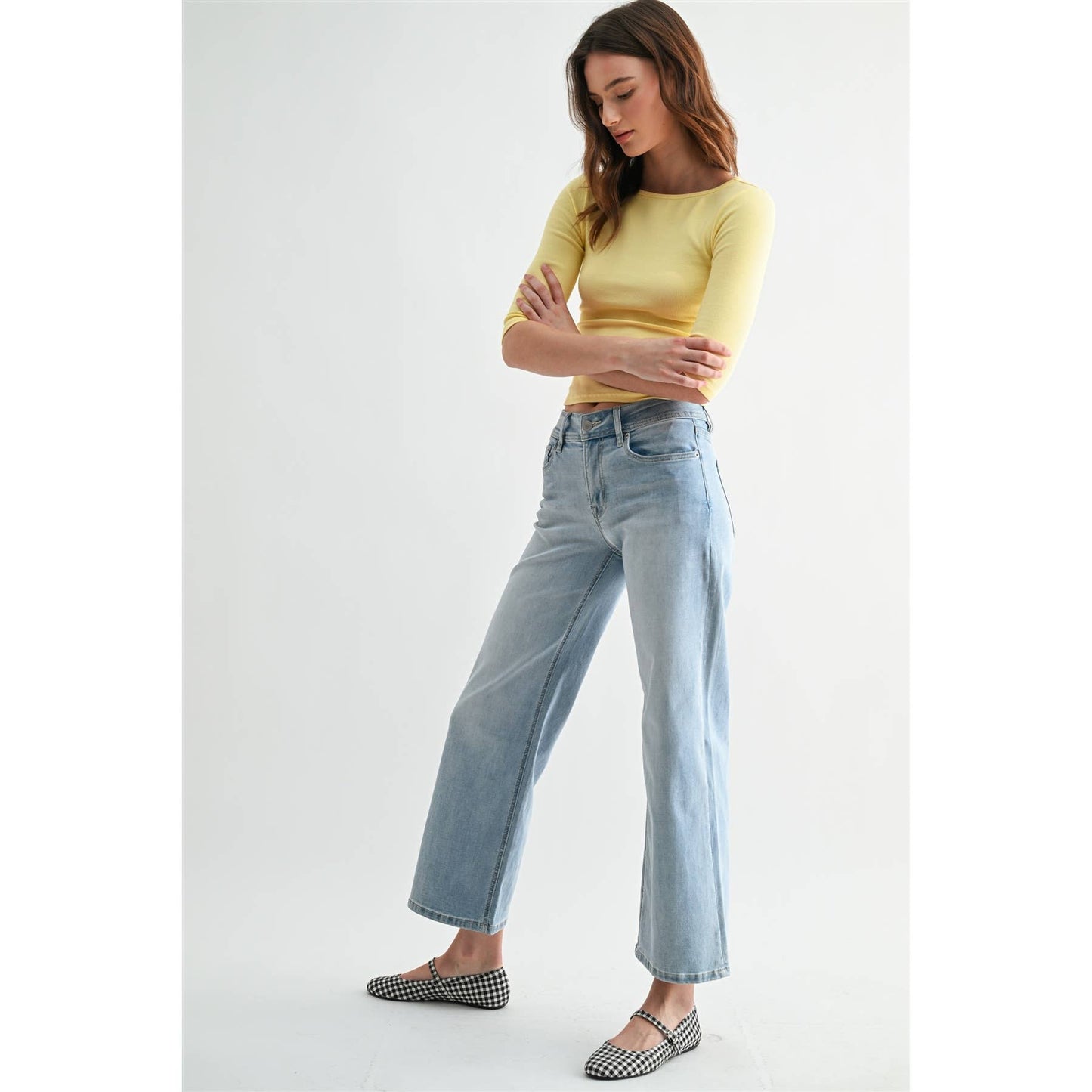 Jane Mid-Rise Wide Leg Jeans