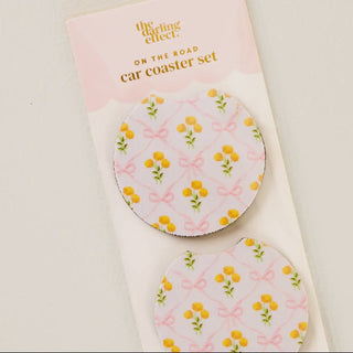 Darling Details Car Coaster Set in floral print by The Darling Effect