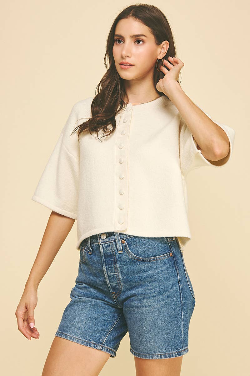Southern Belle Button Sweater