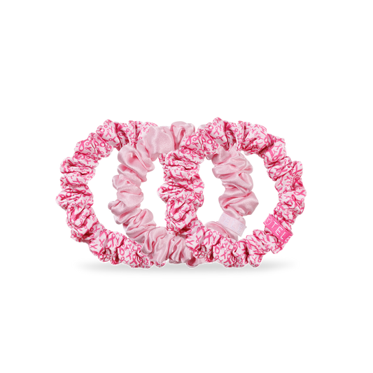 Silk Hair Scrunchies | Small | Pink Ribbon Power