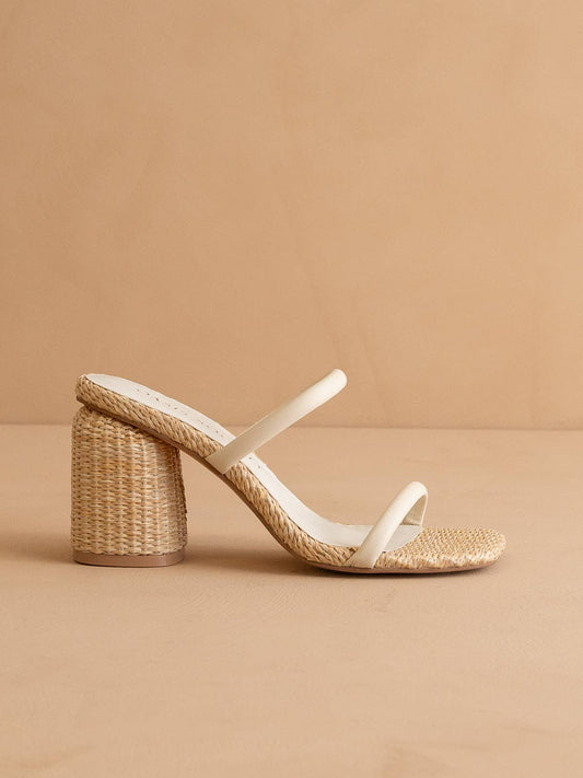The Margaret Beige | Rattan Heel