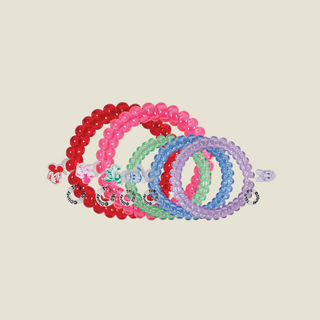 Disney TELETIES Mickey and Friends Mixed Pack with three small and two large strong-grip hair ties