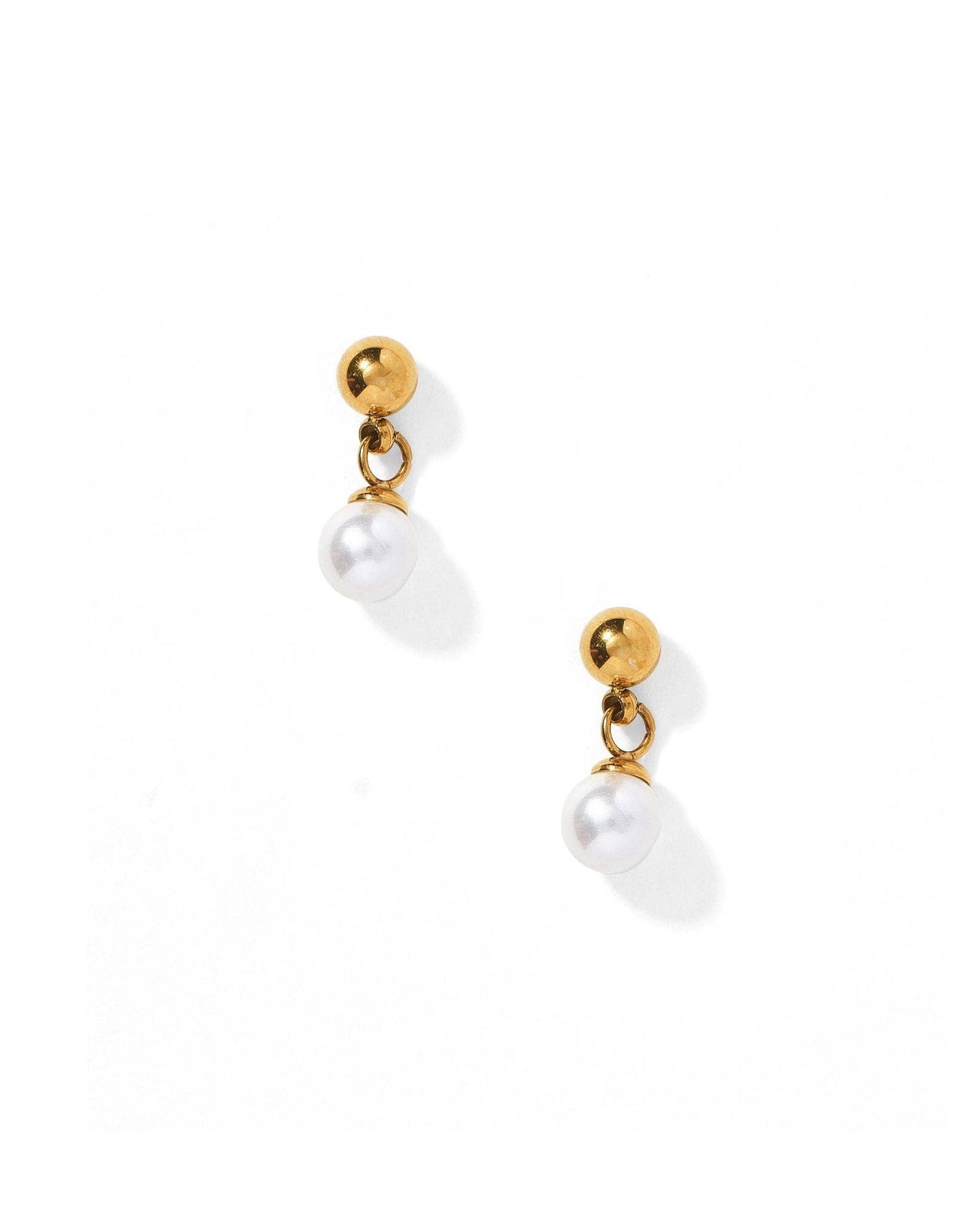 Screwback Stud Earrings - Millie Pearl Gold