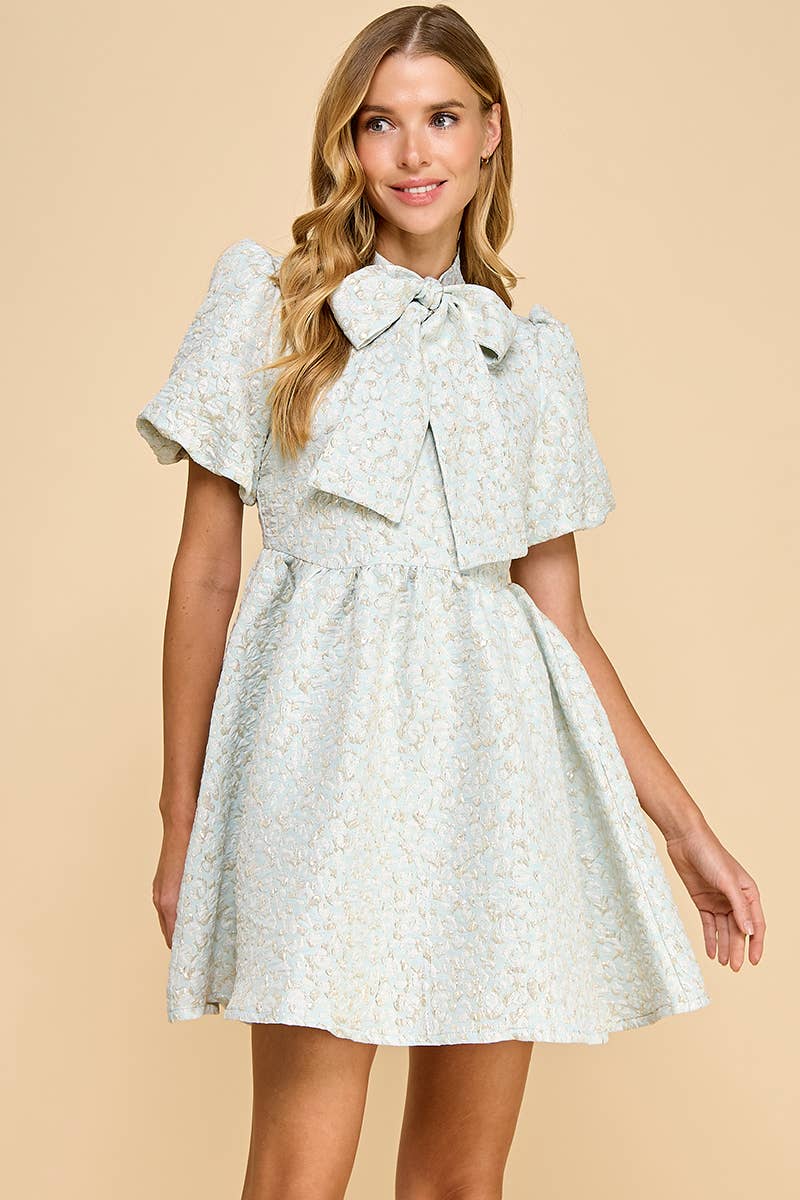 Dolores Jacquard Bow Dress