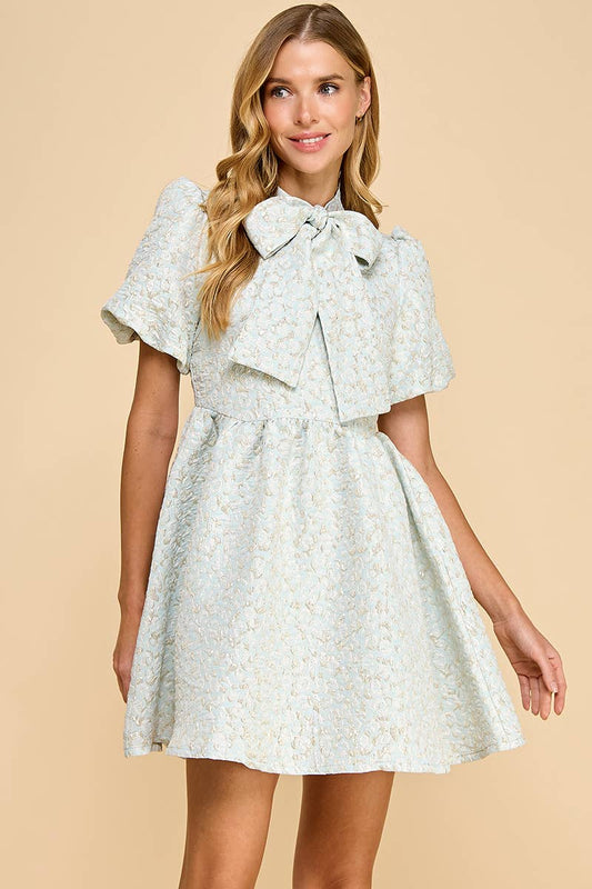 Dolores Jacquard Bow Dress