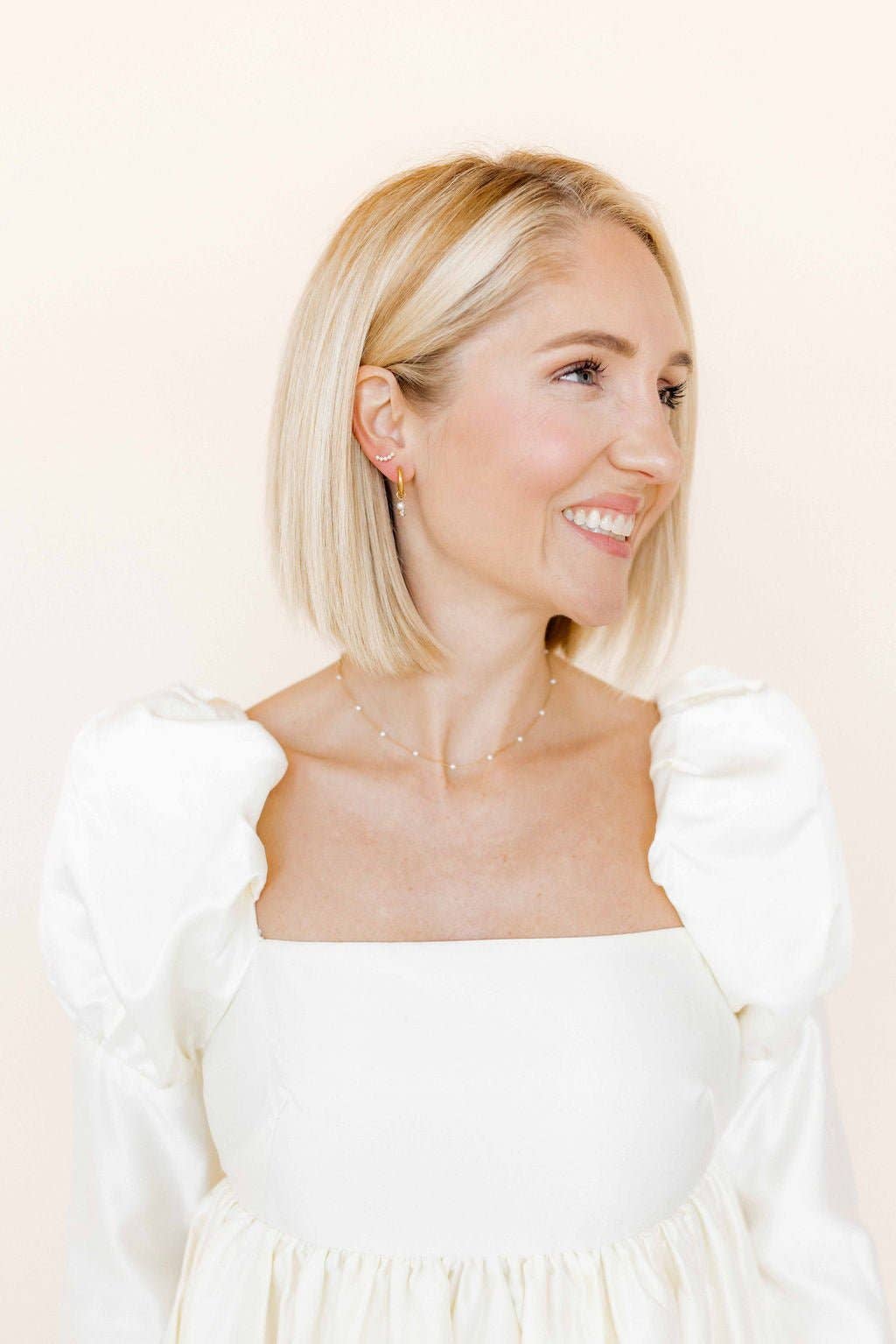 Screwback Stud Earrings - Abigail Pearl Gold