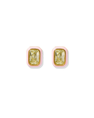 Black clover-shaped earrings on a white background