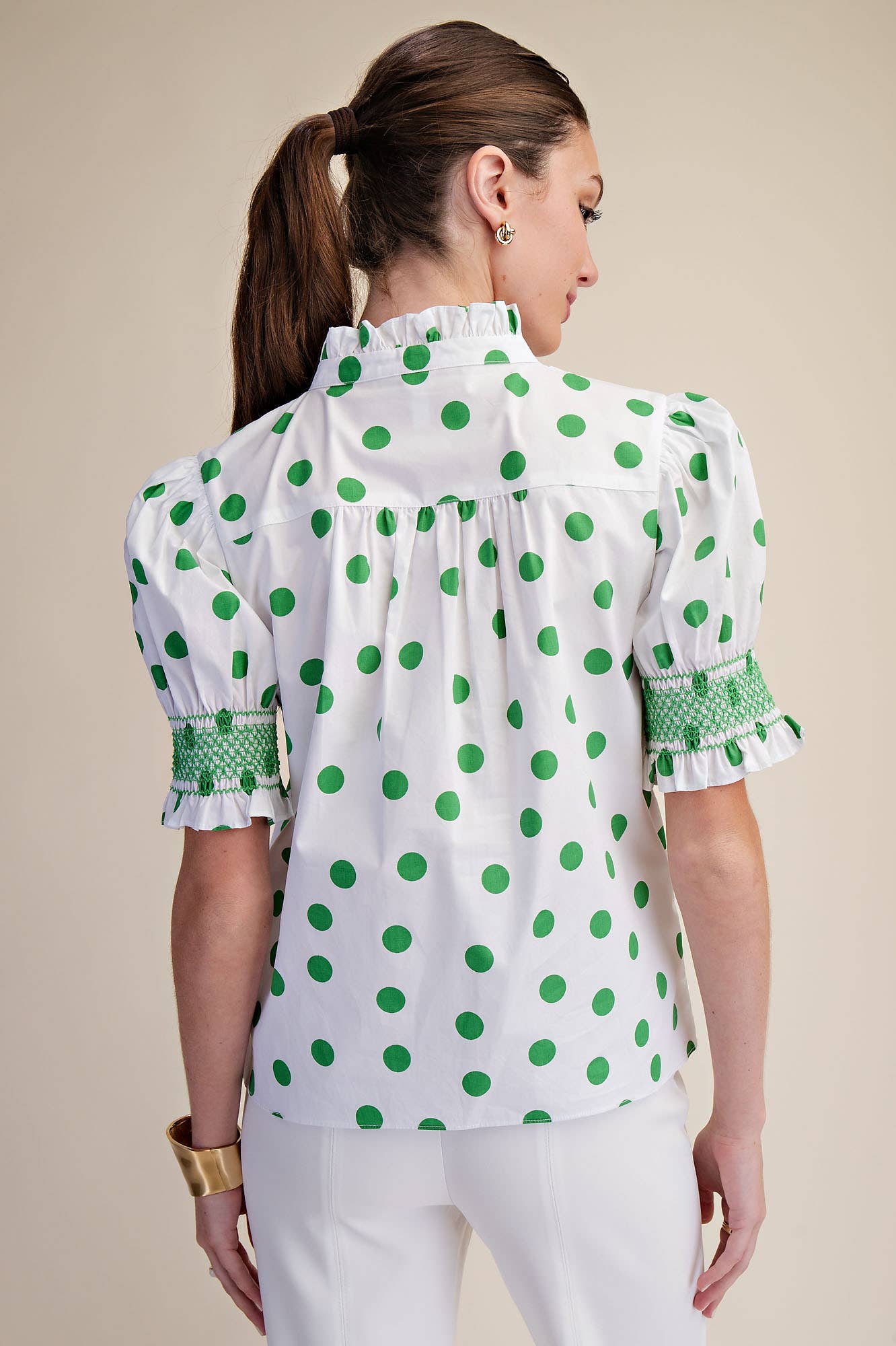 Rosalie Polka Dot Ruffle Blouse