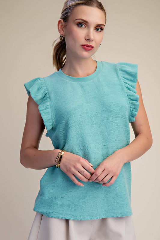Lennox Brushed Ruffle Sleeve Top