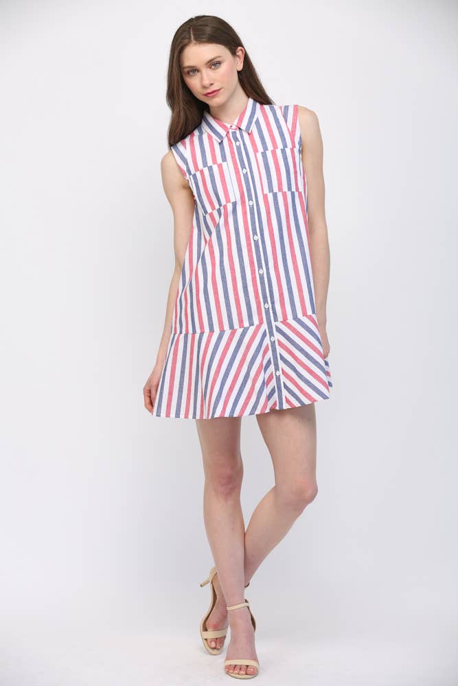 Savannah Stripe Shirt Dress