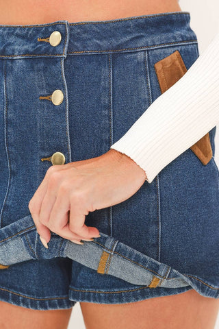 The Uptown Denim Skort