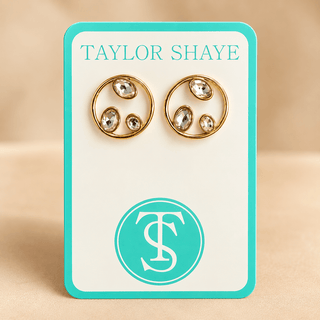 Eleanor gold crystal circle earrings