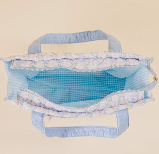 The Everyday Quilted Tote Bag in Petal Parade Blue, alternate view