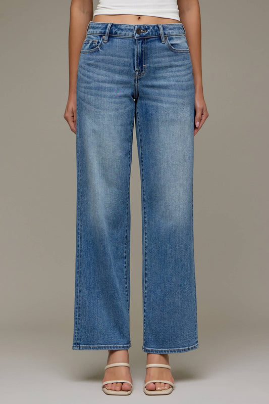 Hidden Mid Rise Dad Jeans