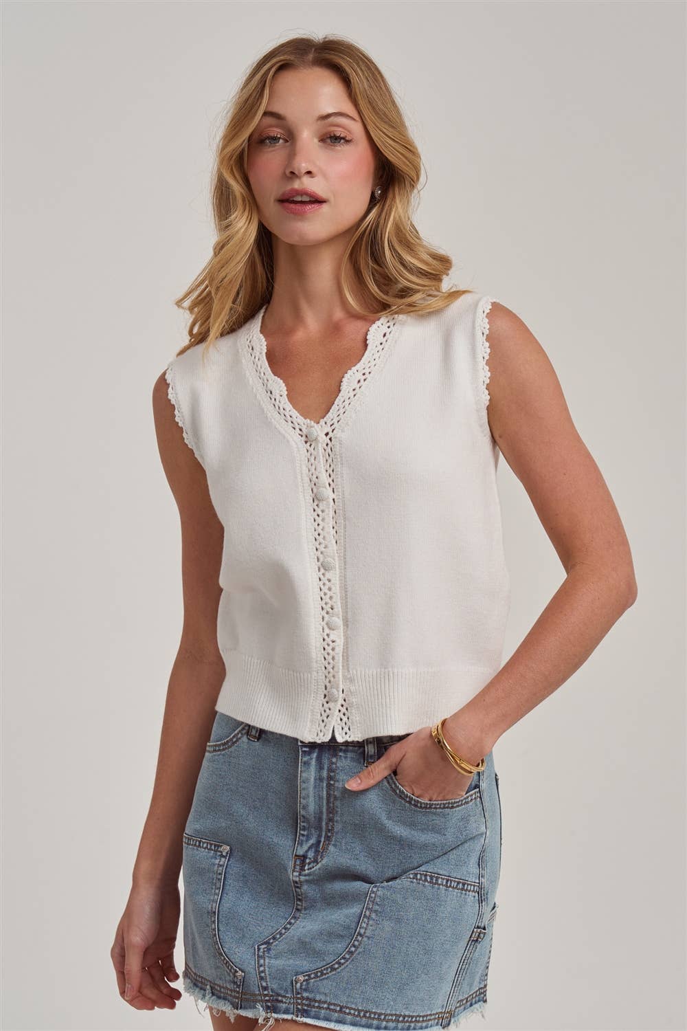 Khennedy Lace Trim Top