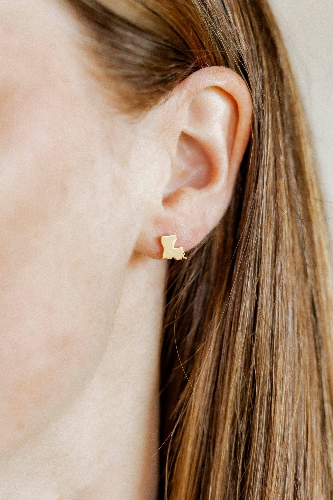 Screwback Stud Earrings - State of Louisiana