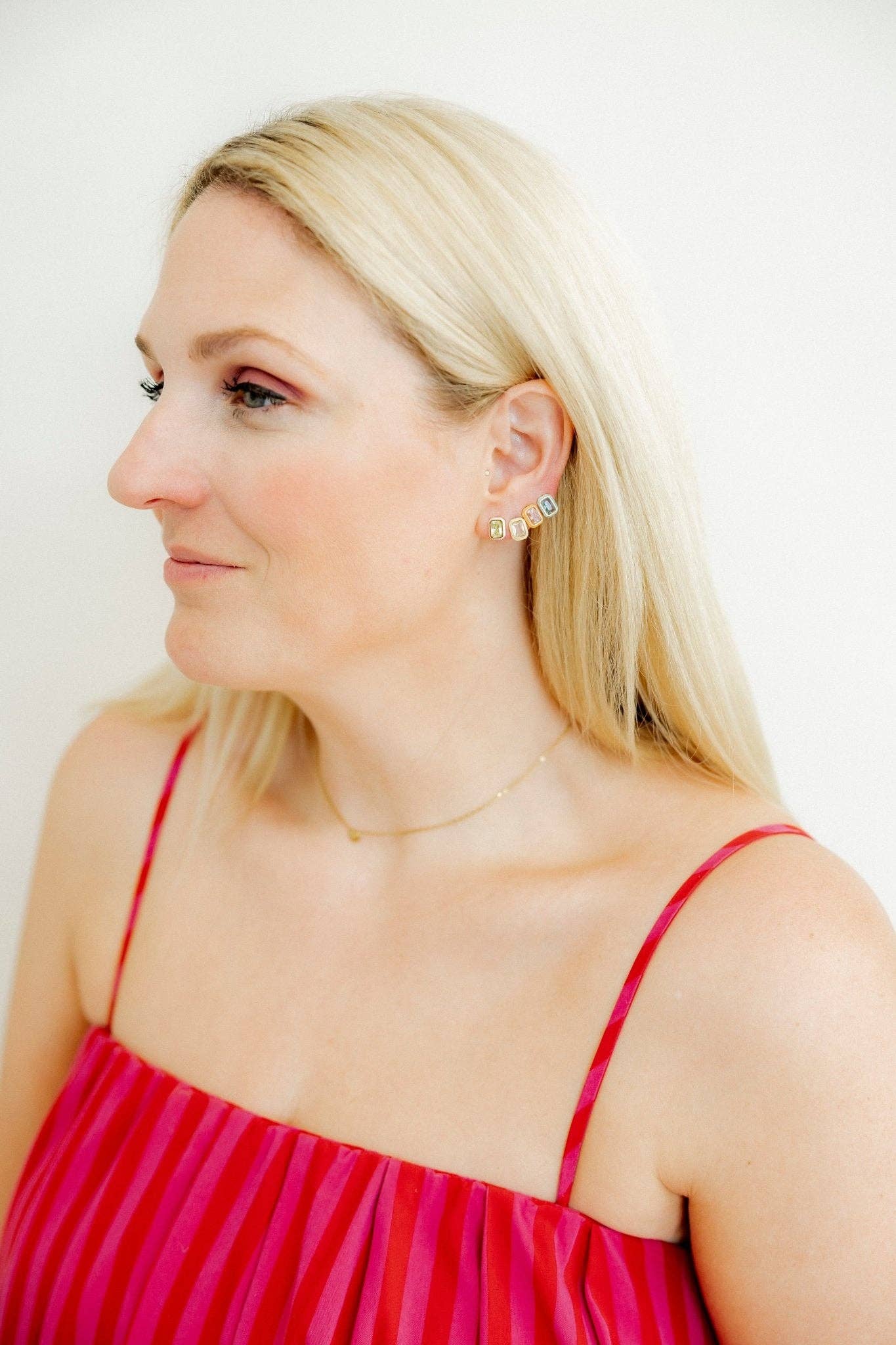 Screwback Stud Earrings - Whitney Pink Apple