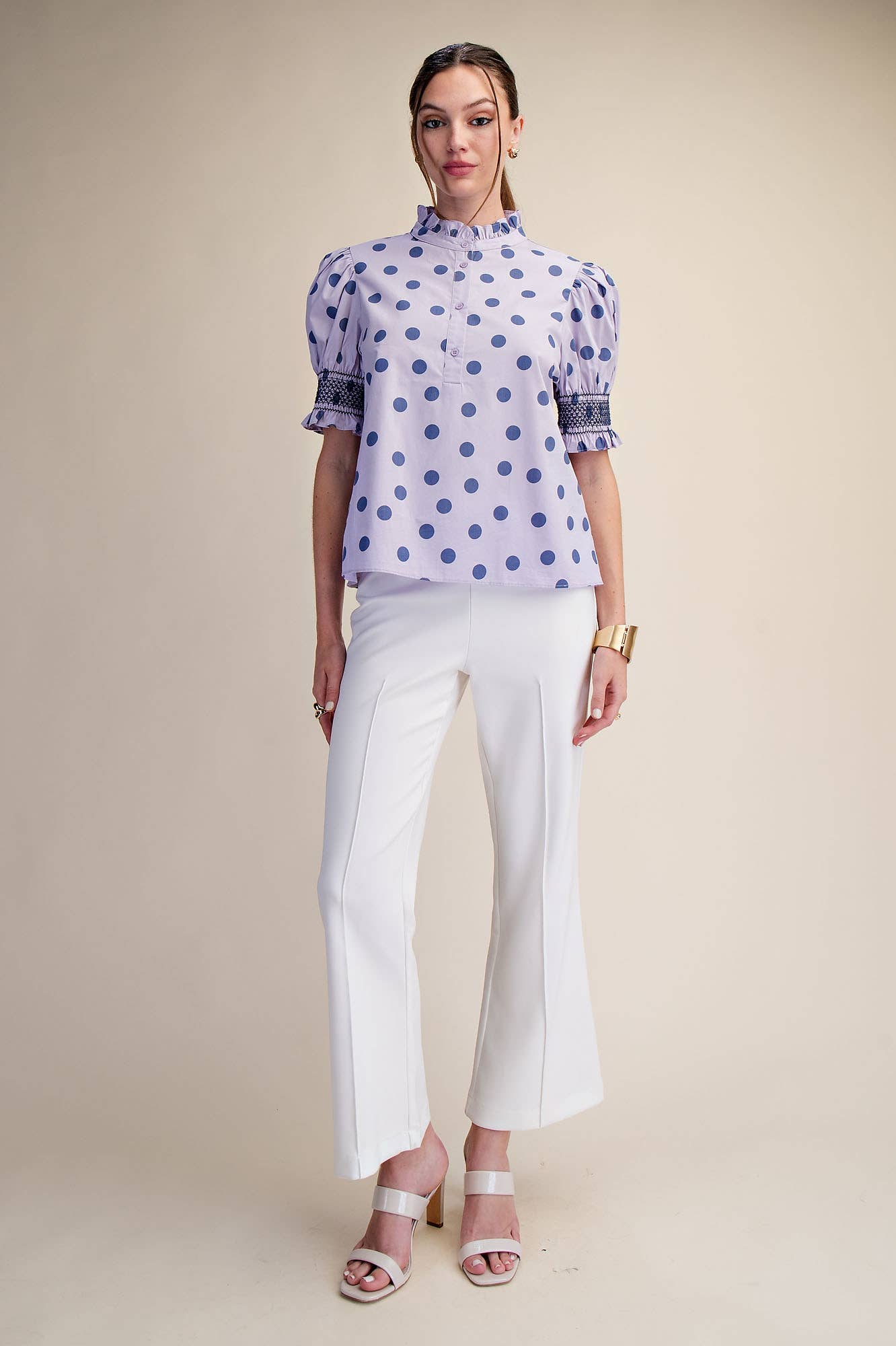 Rosalie Polka Dot Ruffle Blouse