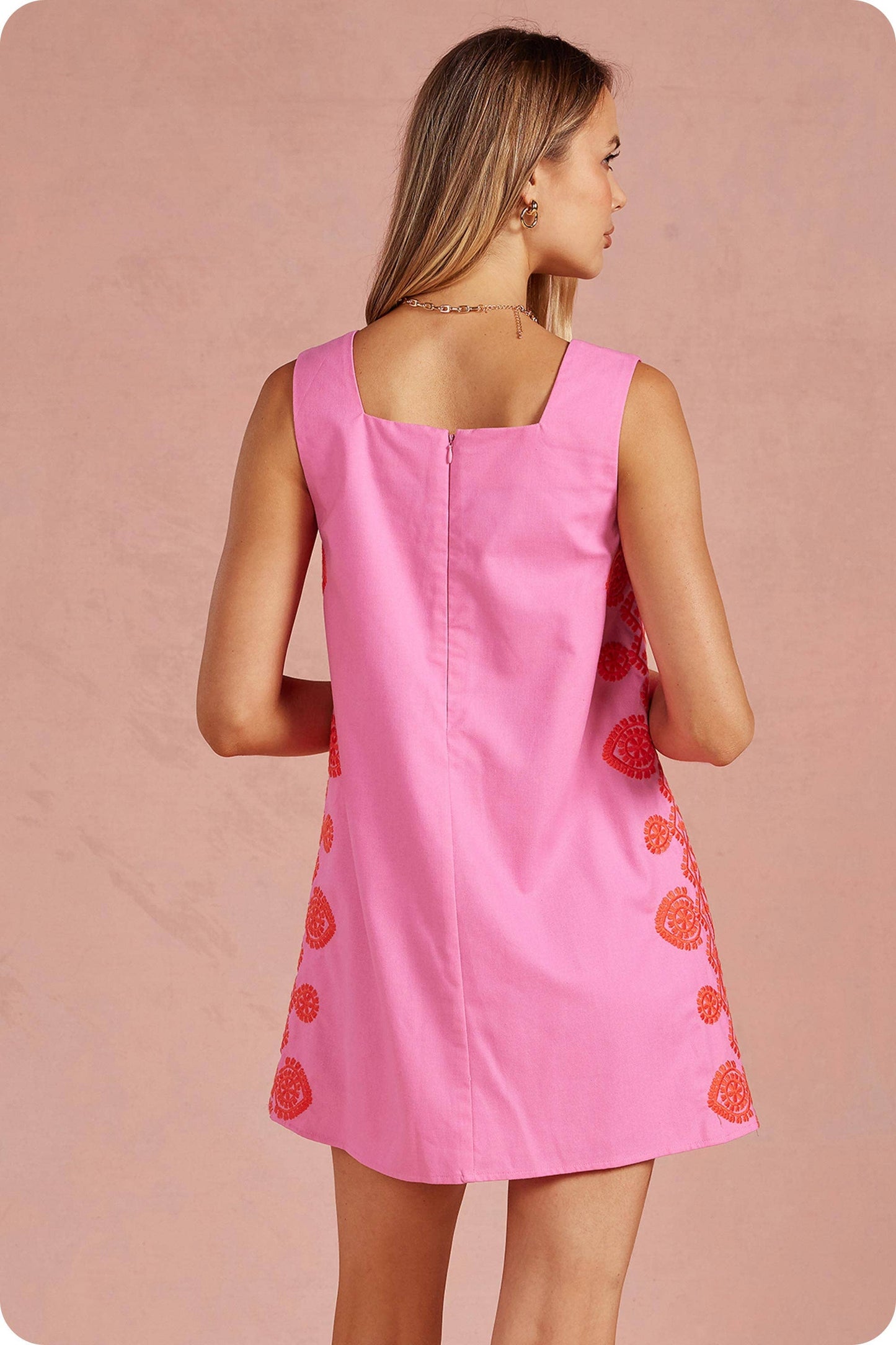 Paloma Medallion Embroidered Shift Dress
