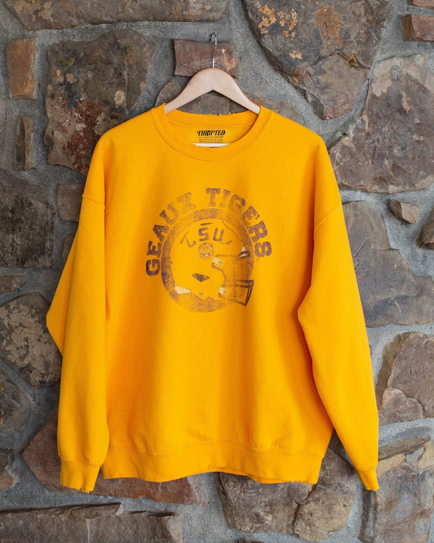 LSU Tigers Gold Circle Thrifted Sweatshirt