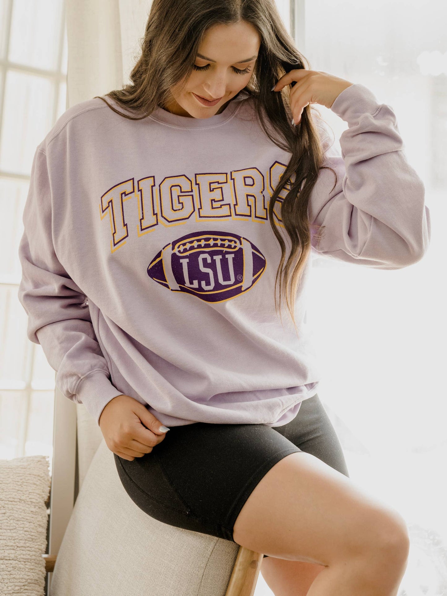 LSU Tigers Wonka Football Orchid CC Sweatshirt
