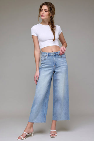 Palmer Light Wash Cropped Wide Leg Jeans