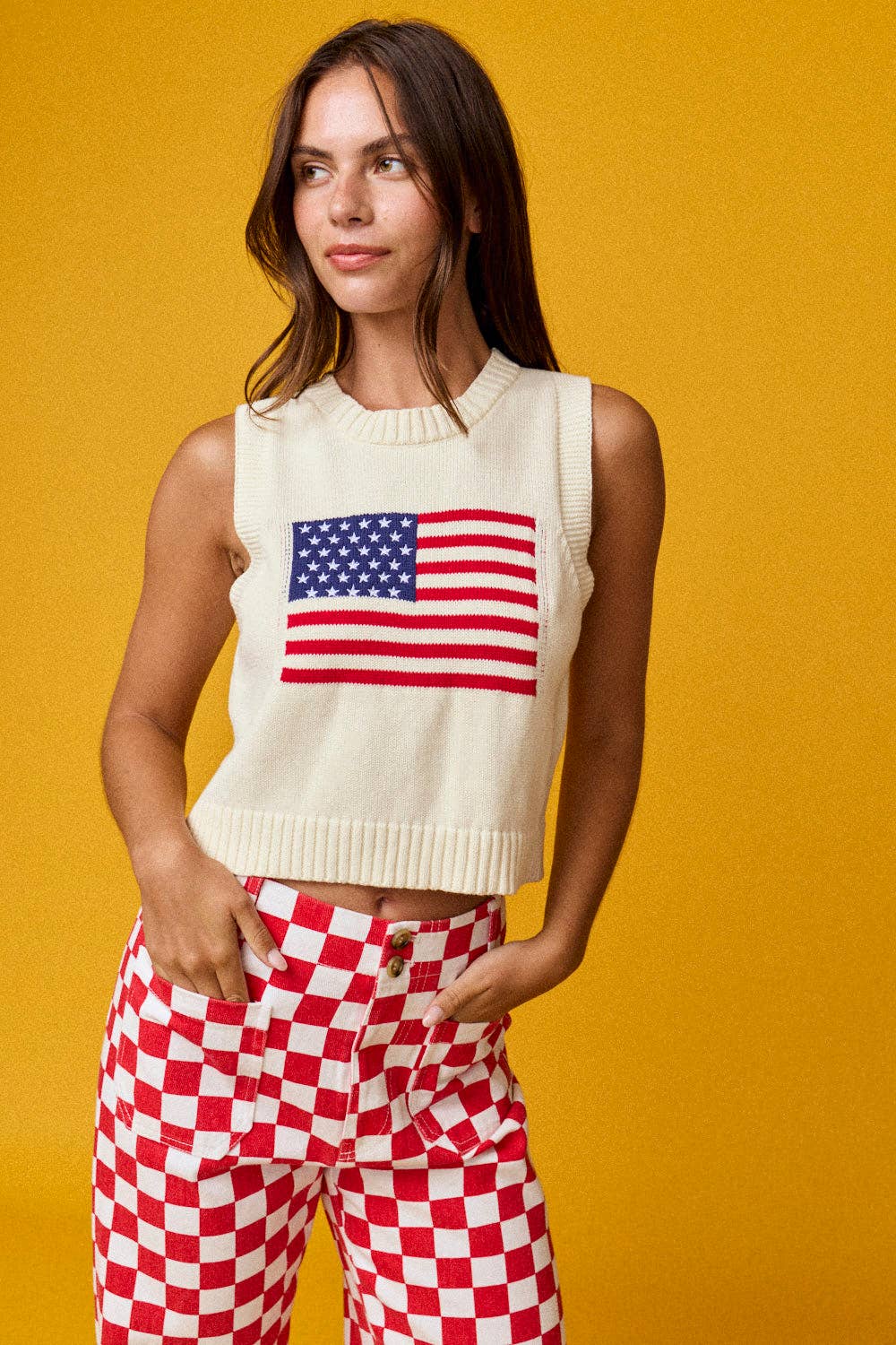 American flag Sleeveless Top