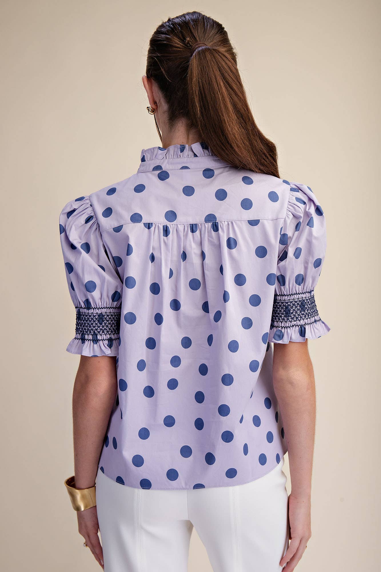 Rosalie Polka Dot Ruffle Blouse