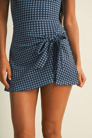 Hattie gingham wrap dress, view 35