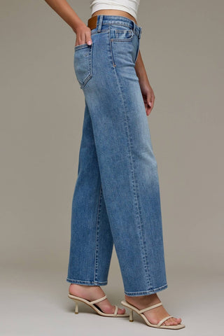 Hidden Mid Rise Dad Jeans, full-length view